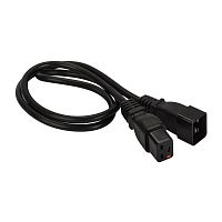 Шнур питания с блокировкой C19-C20, 3х1.5, 220В, 16А, черный, 1 метр | код LAN-PP19L/20-1.0-BK | LANMASTER