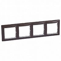 Рамка 4 поста VALENA CLASSIC, темное дерево | код. 770374 | Legrand