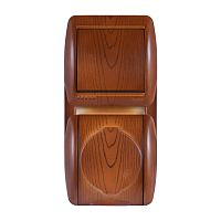 Выключатель и розетка с/з, с крышкой, сосна, вертикаль (10шт/120шт) | код 710-0800-172 | Lezard