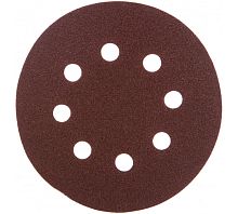 Круги шлифовальные с отверстиями (липучка), алюминий-оксидные, 125 мм, 5 шт Р 80 | код 39664 | FIT