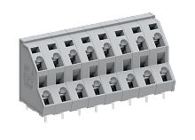 257309 Клемма MCS 2-уровневая, угловая, шаг 7.5мм, 9 конт., сер., шт | код 257309 | SUPU
