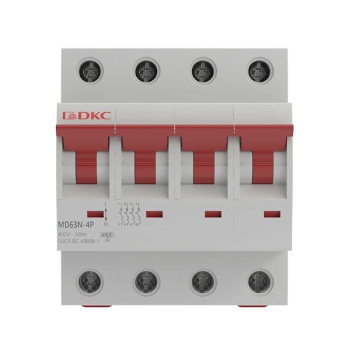 Выключатель автоматический модульный 4п D 20А 6кА YON max MD63N DKC MD63N-4PD20 Выключатель автоматический модульный 4п D 20А 6кА YON max MD63N DKC MD63N-4PD20