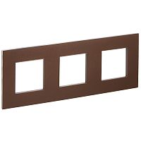 SKANDY Рамка 3-мест. SK-F33Br металл шоколад IEK | код SK-M32-M-K30 | IEK