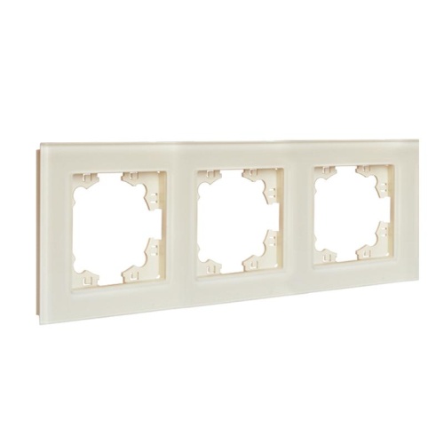Рамка 3-м Афина стеклянная сл. кость (ivory) UNIVersal 2274