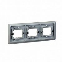 Рамка 3 поста 44 AQUA, серый | код. 4400630-035 | Simon