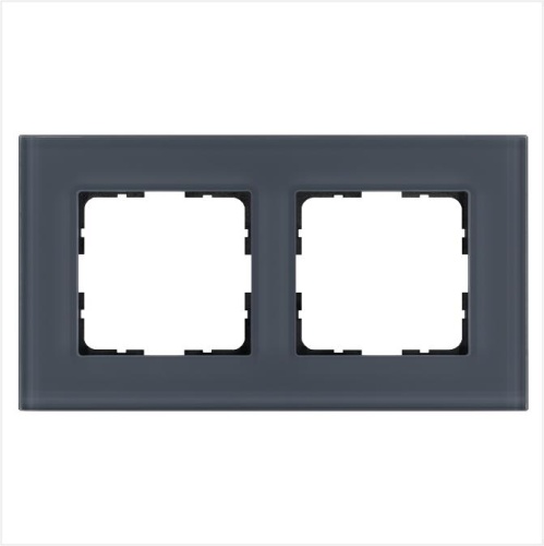 Рамка 2-постовая, стекло цвет Маренго | код G1002GC | Jasmart