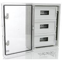 PP3116 Модульный пластиковый шкаф, IP65, УХЛ1., 350х500х190 на 45 модулей (15х3) Прз. Двр. | код PP3116 | Plastim