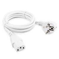 Шнур питания C13-Schuko угловая, 3х0.75, 220В, 10А, белый, 1.5 метра | код LAN-PP13/SHA-1.5-WH | LANMASTER