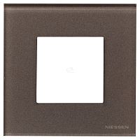 Zenit Рамка 1 пост 2 модуля стекло кофейное | код N2271 CC | ABB