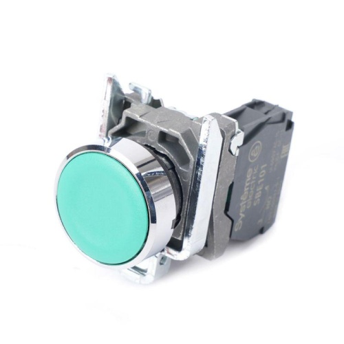 Кнопка модульная SB4 в сборе 22мм с возвратом металл 1НО зел. | код. SB4BA31 | Systeme Electric Кнопка модульная SB4 в сборе 22мм с возвратом металл 1НО зел. | код. SB4BA31 | Systeme Electric