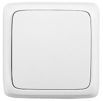 Переключатель одноклавишный наружный с изоляционной пластиной белый 10А | код ВА10-163 | HEGEL