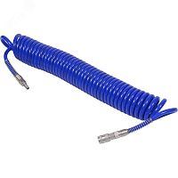 Шланг пневматический спиральный высокого давления 10х15 мм 15 м полиуретановый фитинги | код 680-10115SQ | Мастак