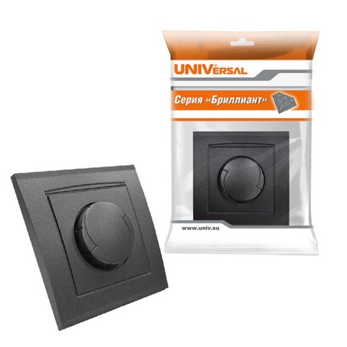 Диммер серия Бриллиант, скрытой установки, 3А, 500Вт, 220В, графит | код 7947427-Gr | Universal фото 4