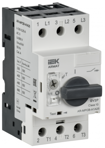 ARMAT Авт. выкл. защиты двигателя A1 GV2P 0,16-0,25А IEK | код AR-MPCB-A1A25 | IEK ARMAT Авт. выкл. защиты двигателя A1 GV2P 0,16-0,25А IEK | код AR-MPCB-A1A25 | IEK