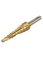 Сверло по металлу ступенчатое, 4-12 мм, 9 ступеней, нитрид., HSS, цилиндр. хв., Рубин TDM | код SQ1090-0711 | TDM