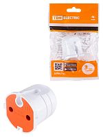 Кабельная розетка б/з белая с красной вставкой 10А 250B белая TDM | код SQ1806-0213 | TDM