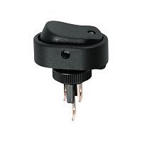 Выключатель клавишный 12V 20А (3с) ON-OFF черный ОВАЛ с синей LED подсветкой REXANT | код 36-2671 | REXANT