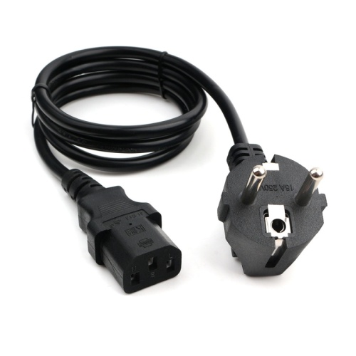 Кабель питания Cablexpert PC-186-1M, 1м, Schuko- C13, 6А, черный, с заземлением | код PC-186-1M | Cablexpert