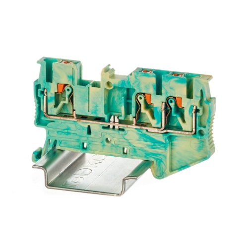 Клемма заземления, зажим push-in, 3 точки подключения, 2.5 кв.мм | код VPR-2.5-TWIN-PE-YG | DKC Клемма заземления, зажим push-in, 3 точки подключения, 2.5 кв.мм | код VPR-2.5-TWIN-PE-YG | DKC