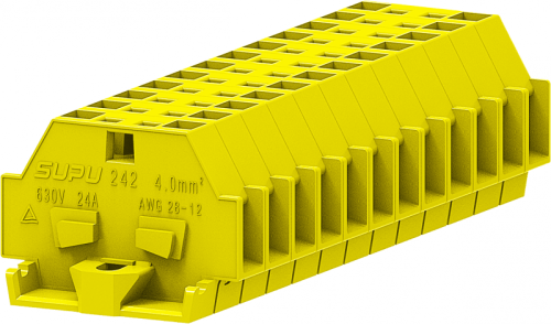 242305 Клемма TB проходная 1-1 с бок. подключ. с фиксирующим фланцем, желт., шт | код 242305 | SUPU 242305 Клемма TB проходная 1-1 с бок. подключ. с фиксирующим фланцем, желт., шт | код 242305 | SUPU