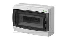 Щит навесной GALANT 1x12M, N/PE 2x 8x16+6x10mm2, дымчатая пласт. дверь, светло-серый RAL7035, 217x307x117mm, IP65 | код 1603-01 | Elektro-plast Nasielsk