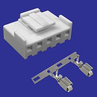 Разъём питания низковольтный RUICHI PHU2-05 наклон 3.96 мм+клеммный, 5 контактов | код 107392 | Ruichi