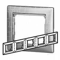 Рамка 5 постов VALENA CLASSIC, алюминий | код. 770345 | Legrand