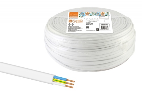 Провод ПУГСП (ПУГНП) 3х1.5 (бухта 100м) белый Народный ТРТС | код SQ0126-0204 | РЭМЗ ТМ Провод ПУГСП (ПУГНП) 3х1.5 (бухта 100м) белый Народный ТРТС | код SQ0126-0204 | РЭМЗ ТМ