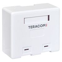 Корпус настенной розетки TERACOM PRO на 2 модуля Keystone со шторками и маркерами белый | код TRP-EBOX-2KSTN-WH | EKF