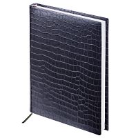 Ежедневник недатированный А5 (138х213 мм) BRAUBERG Comodo, под матовую крокодиловую кожу, 160 л., крем. блок, золотой срез, черн, 124974 | код 124974 | BRAUBERG