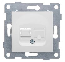 GUSI Ugra механизм розетки телефонной RJ12, одинарной, скрытая установка. Цвет белый. | код С11Т1-001 | GUSI ELECTRIC