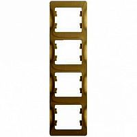 Рамка 4 поста GLOSSA, вертикальная, титан | код. GSL000408 | Schneider Electric