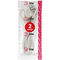 Шнур сетевой с вилкой U-3x1,5-2m-W с заземлением 2м ПВС 3x1,5мм2 белый | код Б0048706 | ЭРА