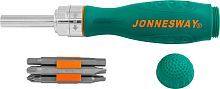DR0107S Рукоятка отверточная трещоточная в наборе с битами, 7 предметов | код DR0107S | JONNESWAY