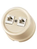 Розетка двойная компьютерная RJ45 сл. кость «Болонь» TDM | код SQ1820-0351 | TDM