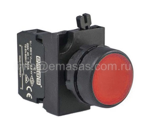 Кнопка с подсветкой-светодиод красная CP260DК (1НЗ) | код CP260DK | EMAS Кнопка с подсветкой-светодиод красная CP260DК (1НЗ) | код CP260DK | EMAS