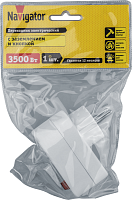 Переходник Navigator 94 669 NAD-1E-СS-WH 1гнездо с выключателем | код 94669 | Navigator Group