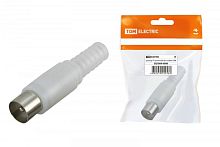 Штекер TV антенный пласт. без пайки белый, инд. упаковка TDM | код SQ1809-0008 | TDM