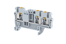 Клемма проходная PUSH-IN 2,5 мм2, на 3 подключения, оранжевая PQ2.5-1X2-ORANGE | код 3102050007 | Elmex
