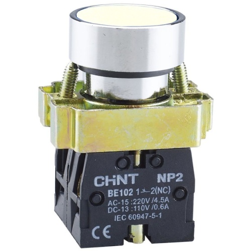 Кнопка управления NP2-BA15 без подсветки белая, 1НО+1НЗ, IP40 (R) | код 574369 | CHINT Кнопка управления NP2-BA15 без подсветки белая, 1НО+1НЗ, IP40 (R) | код 574369 | CHINT