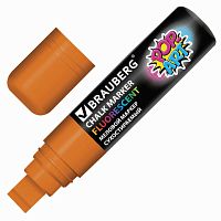 Маркер меловой BRAUBERG POP-ART, сухостираемый, для гладких поверхностей, 15мм, ОРАНЖЕВЫЙ, 151541 | код 151541 | BRAUBERG