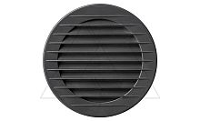 Решетка вентиляционная с сеткой круглая для отверстия O150мм, внешний O178мм, пластик, графит | код 02-233 | airRoxy