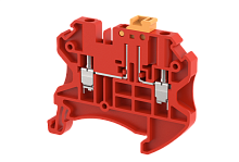 Клемма проходная винтовая 2,5 мм2 с размыкателем, на 2 подключения, красная TQK2.5-RED | код 1202120002 | Elmex