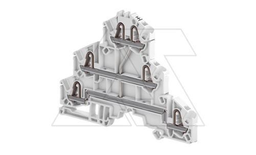 Клемма ZK2.5-T1 пружинный зажим, 6 контактов, 3 уровня замкнуты, 22А, 500В, серый | код 1SNK705511R0000 | Entrelec Клемма ZK2.5-T1 пружинный зажим, 6 контактов, 3 уровня замкнуты, 22А, 500В, серый | код 1SNK705511R0000 | Entrelec