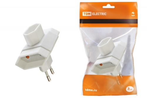 Блок плоский на 3 гнезда 2П 2,5 А 250 B под плоскую вилку белый TDM | код SQ1806-0207 | TDM Блок плоский на 3 гнезда 2П 2,5 А 250 B под плоскую вилку белый TDM | код SQ1806-0207 | TDM