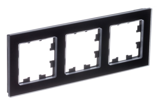 ATLASDESIGN NATURE 3-постовая РАМКА, НАТУРАЛЬНОЕ СТЕКЛО, ЧЕРНЫЙ | код ATN361003 | Systeme Electric