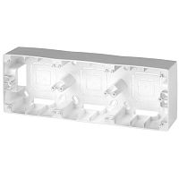 Коробка накладного монтажа 3 поста, Эра12, алюминий (5/50/400) 12-6103-03 | код Б0043182 | ЭРА