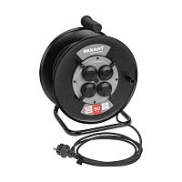 Удлинитель силовой КГ на катушке 4 гнезда с/з 50м 3х1.5кв.мм IP44 c защитными крышками метал. катушка | код 13-5013 | Rexant