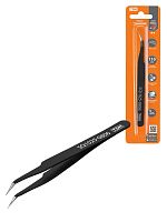 Пинцет прецизионный изогнутый 110 мм, острое жало, нерж., антистатич. покр., блистер, Рубин TDM | код SQ1025-0806 | TDM