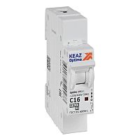 Выключатель автоматический однополюсный 16А C 4,5кА AC OptiDin BM63-1C16-4,5-УХЛ3 | код.326794 | КЭАЗ